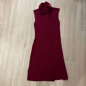 BCBGMaxAzria Sleeveless Burgundy Midi Dress